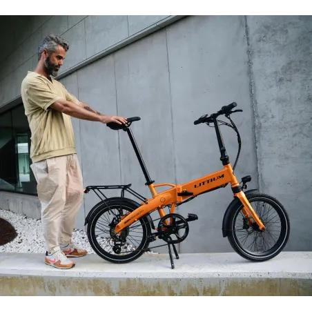 BICICLETA ELÉTRICA DOBRÁVEL IBIZA RAINBOW ORANGE JUICE LITTIUM, LARANJA, BATERIA DE 10,4 AH, ACESSÓRIOS E GARANTIA UE - The Shop