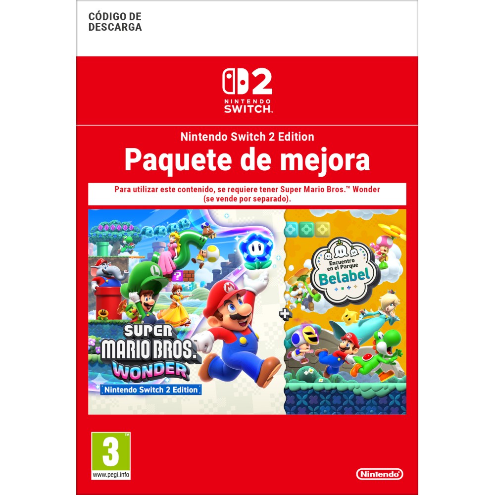 SUPER MARIO BROS. WONDER NS2 EDITION + PAQUETE DE MEJORA A LA VERSIÓN NINTENDO SWITCH 2 EDITION + ENCUENTRO EN EL PARQUE BELABEL
