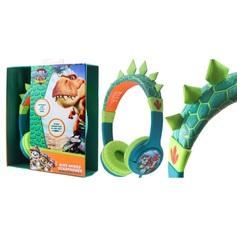 CASQUE AUDIO FILAIRE ENFANT OFFICIEL LA PATRULLA CANINA LA DINO PELÍCULA PAW PATROL THE DINO MOVIE AVEC LIMITATION DU VOLUME - T