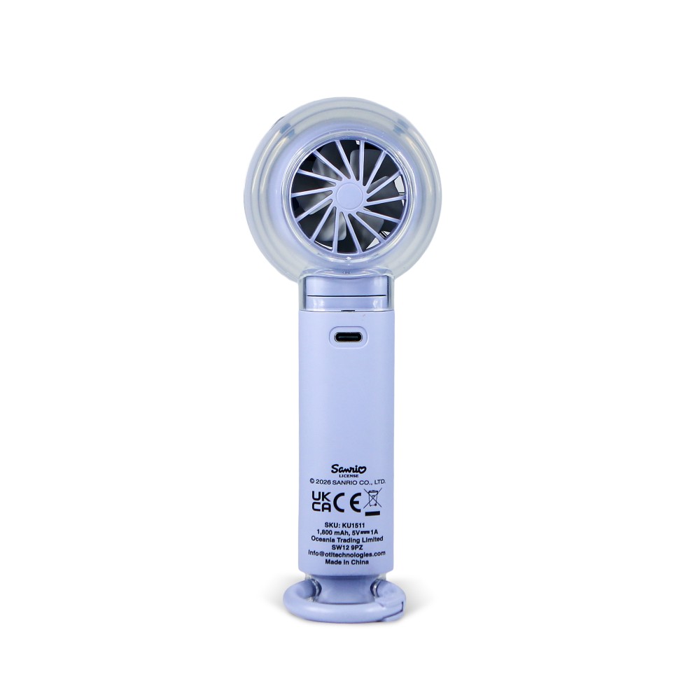 VENTILADOR DE MANO SILENCIOSO KUROMI CON BATERÍA RECARGABLE USB-C Y TRES VELOCIDADES