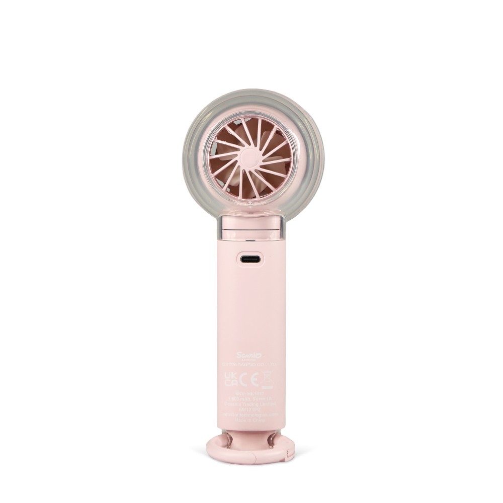 VENTILADOR DE MANO SILENCIOSO HELLO KITTY CON BATERÍA RECARGABLE USB-C Y TRES VELOCIDADES