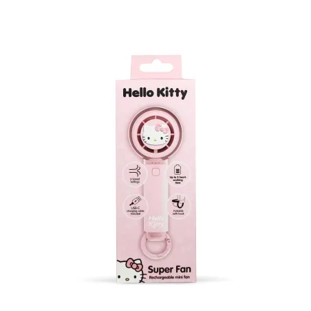 STILLE HANDVENTILATOR HELLO KITTY MET OPLAADBARE BATTERIJ VIA USB-C EN DRIE SNELHEDEN - The Shop Gamer