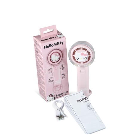 VENTILADOR DE MANO SILENCIOSO HELLO KITTY CON BATERÍA RECARGABLE USB-C Y TRES VELOCIDADES