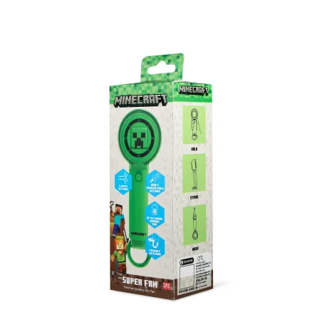 QUIET MINECRAFT HANDHELD FAN WITH USB-C RECHARGEABLE BATTERY AND THREE SPEEDS - The Shop Gamer