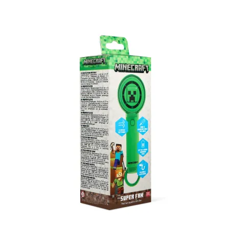 QUIET MINECRAFT HANDHELD FAN WITH USB-C RECHARGEABLE BATTERY AND THREE SPEEDS - The Shop Gamer