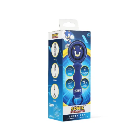 SONIC THE HEDGEHOG SILENT HANDHELD FAN WITH USB-C RECHARGEABLE BATTERY AND THREE SPEEDS - The Shop Gamer