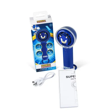 SONIC THE HEDGEHOG SILENT HANDHELD FAN WITH USB-C RECHARGEABLE BATTERY AND THREE SPEEDS - The Shop Gamer
