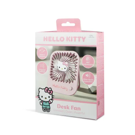 VENTILATORE COMPATTO SILENZIOSO HELLO KITTY CON SUPPORTO PIEGHEVOLE, BATTERIA RICARICABILE USB-C E TRE VELOCITÀ - The Shop Gamer
