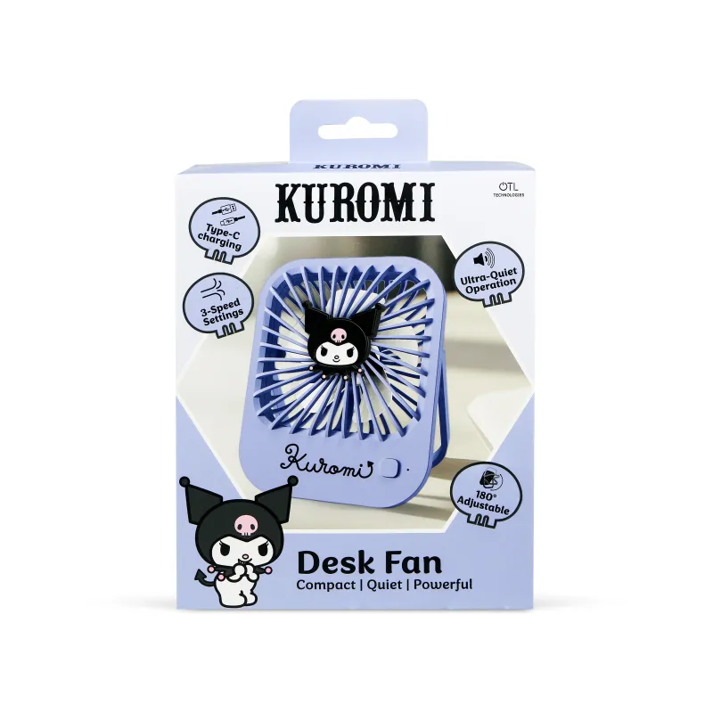 COMPACTE STILLE KUROMI-VENTILATOR MET INKLAPBARE STANDAARD, OPLAADBARE BATTERIJ, USB-C EN DRIE SNELHEDEN - The Shop Gamer
