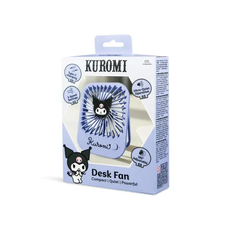 COMPACTE STILLE KUROMI-VENTILATOR MET INKLAPBARE STANDAARD, OPLAADBARE BATTERIJ, USB-C EN DRIE SNELHEDEN - The Shop Gamer