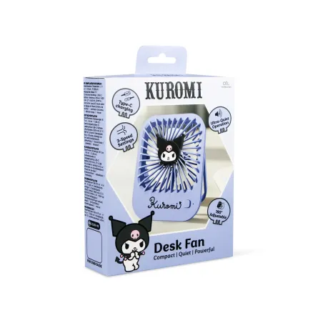 COMPACTE STILLE KUROMI-VENTILATOR MET INKLAPBARE STANDAARD, OPLAADBARE BATTERIJ, USB-C EN DRIE SNELHEDEN - The Shop Gamer