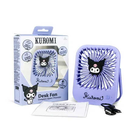 KUROMI COMPACT QUIET FAN WITH FOLDING STAND, USB-C RECHARGEABLE BATTERY AND THREE SPEEDS - The Shop Gamer