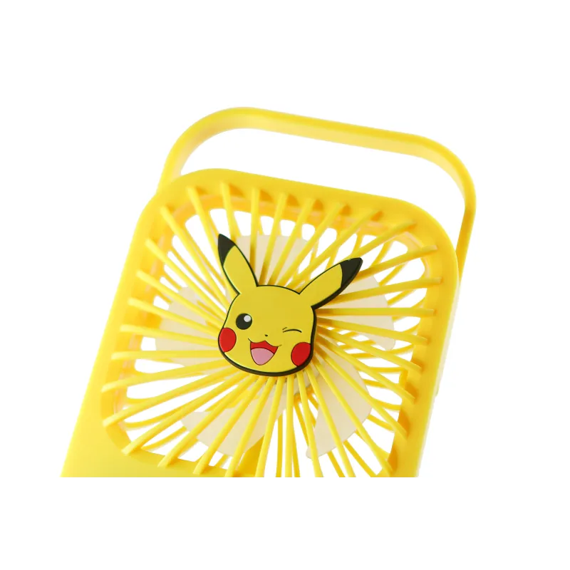VENTILADOR COMPACTO SILENCIOSO POKÉMON PIKACHU COM SUPORTE DOBRÁVEL, BATERIA RECARREGÁVEL USB-C E TRÊS VELOCIDADES - The Shop Ga