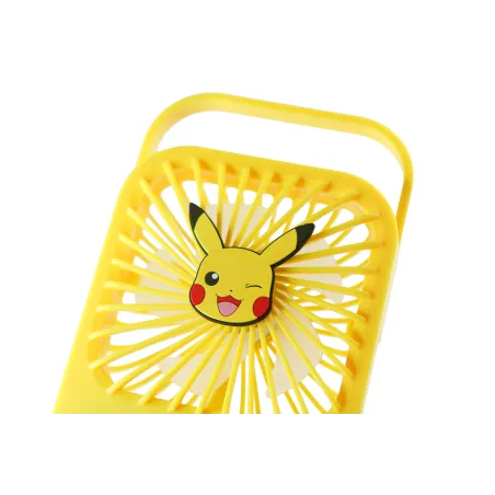 COMPACTE STILLE POKÉMON PIKACHU-VENTILATOR MET INKLAPBARE STANDAARD, OPLAADBARE BATTERIJ, USB-C EN DRIE SNELHEDEN - The Shop Gam