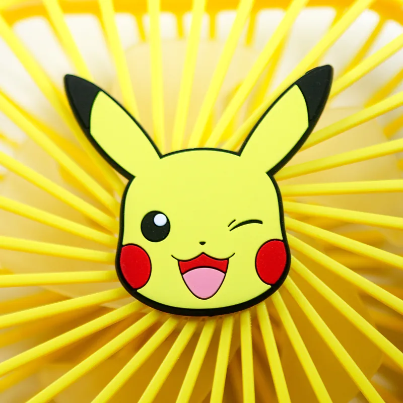 VENTILADOR COMPACTO SILENCIOSO POKÉMON PIKACHU COM SUPORTE DOBRÁVEL, BATERIA RECARREGÁVEL USB-C E TRÊS VELOCIDADES - The Shop Ga