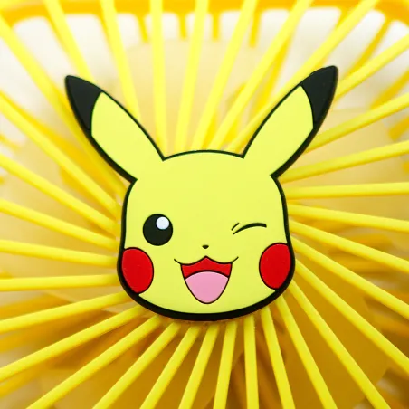 COMPACT QUIET POKÉMON PIKACHU FAN WITH FOLDING STAND, RECHARGEABLE BATTERY, USB-C AND THREE SPEEDS - The Shop Gamer