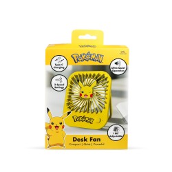 VENTILADOR COMPACTO SILENCIOSO POKÉMON PIKACHU CON SOPORTE PLEGABLE BATERÍA RECARGABLE USB-C Y TRES VELOCIDADES