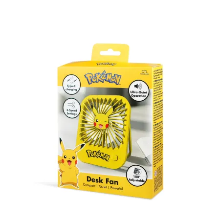 KOMPAKTER, LEISER POKÉMON PIKACHU-VENTILATOR MIT KLAPPBAREM STANDFUSS, AKKU, USB-C UND DREI GESCHWINDIGKEITEN - The Shop Gamer