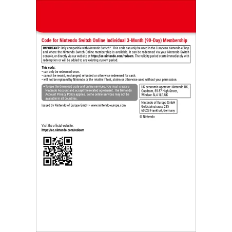 Nintendo Switch Online (Suscripción individual - 3 meses)