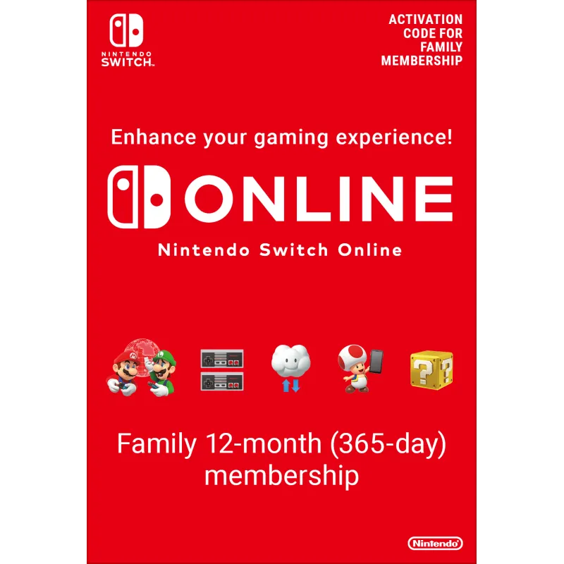 Nintendo Switch Online (Suscripción familiar - 12 meses)