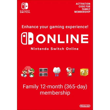Nintendo Switch Online (Suscripción familiar - 12 meses)