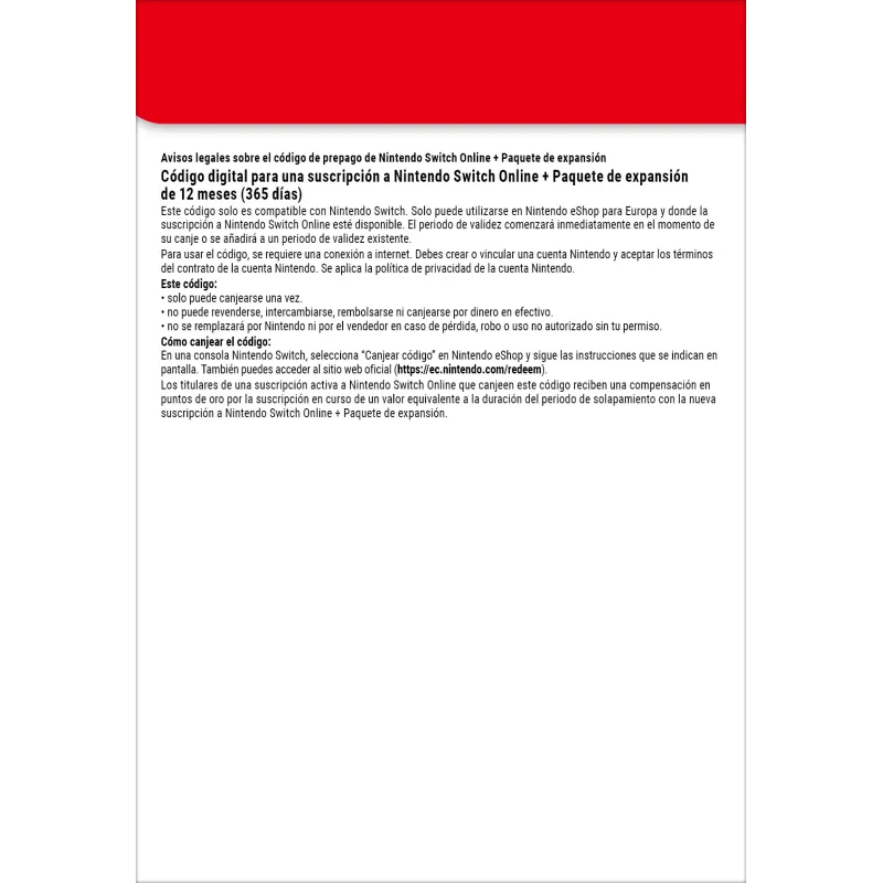 Nintendo Switch Online + Pack additionnel (Abonnement individuel) - The Shop Gamer