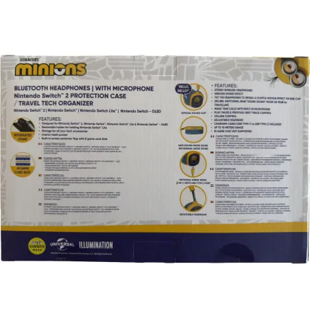 PACK MINIONS, AURICOLARI BLUETOOTH CON MICROFONO E CUSTODIA PROTETTIVA PER NINTENDO SWITCH 2 NINTENDO SWITCH SWITCH LITE - The S