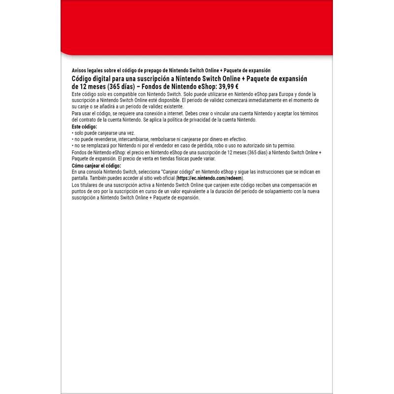 Nintendo Switch Online + Pack additionnel (Abonnement individuel) - The Shop Gamer