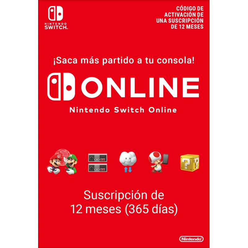 Nintendo Switch Online (Suscripción individual - 12 meses)