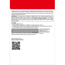 Nintendo Switch Online (Suscripción familiar - 12 meses)