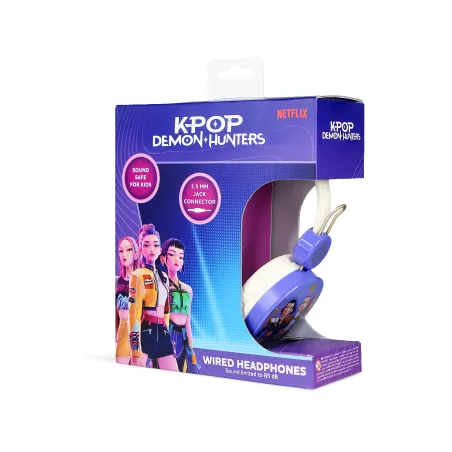 AURICULARES INFANTILES CON CABLE KPOP DEMON HUNTERS HUNTRIX CORE VOLUMEN LIMITADO A 85 dB JACK 3,5 mm Y DIADEMA AJUSTABLE