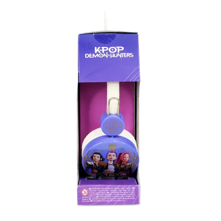 AURICULARES INFANTILES CON CABLE KPOP DEMON HUNTERS HUNTRIX CORE VOLUMEN LIMITADO A 85 dB JACK 3,5 mm Y DIADEMA AJUSTABLE