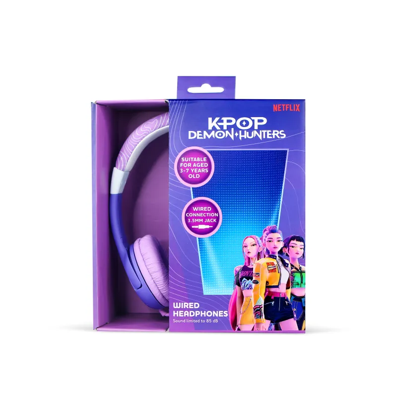 AURICULARES INFANTILES CON CABLE KPOP DEMON HUNTERS HUNTRIX CON VOLUMEN LIMITADO