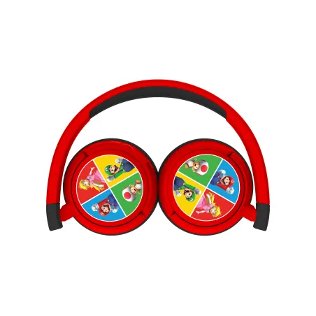 AURICULARES INFANTILES INALÁMBRICOS SUPER MARIO Y AMIGOS PLEGABLES Y CON CONTROL PARENTAL DE VOLUMEN