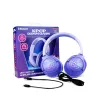 AURICULARES INALÁMBRICOS K-POP DEMON HUNTERS HUNTRIX LOGO CON ILUMINACIÓN LED PLEGABLES Y CON CONTROL PARENTAL DE VOLUMEN