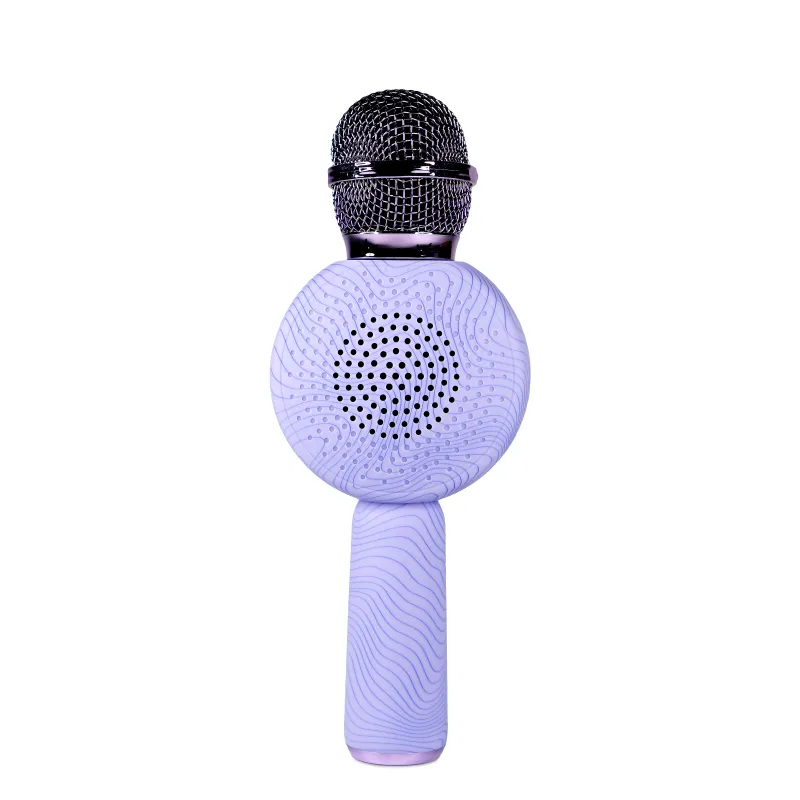 MICRÓFONO KARAOKE CON ALTAVOZ BLUETOOTH KPOP DEMON HUNTERS HUNTRIX LOGO CON LUCES LED COLOR VIOLETA