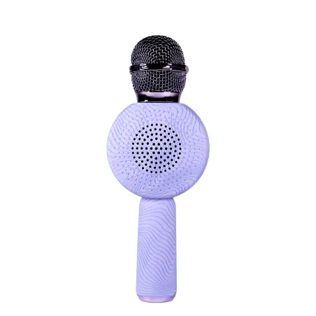 MICRÓFONO KARAOKE CON ALTAVOZ BLUETOOTH KPOP DEMON HUNTERS HUNTRIX LOGO CON LUCES LED COLOR VIOLETA