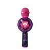 MICRÓFONO KARAOKE CON ALTAVOZ BLUETOOTH KPOP DEMON HUNTERS SAJA BOYS CON LUCES LED COLOR NEGRO Y VIOLETA