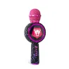 MICRÓFONO KARAOKE CON ALTAVOZ BLUETOOTH KPOP DEMON HUNTERS SAJA BOYS CON LUCES LED COLOR NEGRO Y VIOLETA