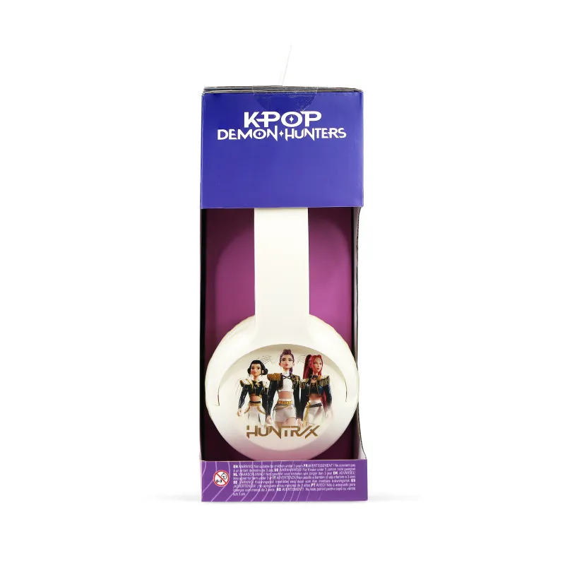 AURICULARES INFANTILES BLUETOOTH KPOP DEMON HUNTERS HUNTR/X COLOR CREMA | HASTA 20 H | VOLUMEN LIMITADO 85 dB | MICRÓFONO
