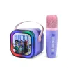 KARAOKE INALÁMBRICO KPOP DEMON HUNTERS HUNTRIX LILA CON ALTAVOZ LED Y 1 MICRÓFONO BLUETOOTH 5.3 6 MODOS DE LUZ Y CAMBIADOR VOZ