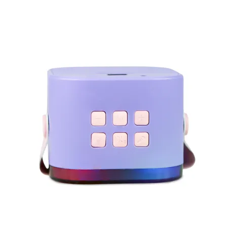 KARAOKE INALÁMBRICO KPOP DEMON HUNTERS HUNTRIX LILA CON ALTAVOZ LED Y 1 MICRÓFONO BLUETOOTH 5.3 6 MODOS DE LUZ Y CAMBIADOR VOZ