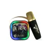 KARAOKE INALÁMBRICO KPOP DEMON HUNTERS HUNTRIX NEGRO CON ALTAVOZ LED Y 1 MICRÓFONO  BLUETOOTH 5.3  6 MODOS DE LUZ  CAMBIADOR VOZ