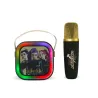 KARAOKE INALÁMBRICO KPOP DEMON HUNTERS HUNTRIX NEGRO CON ALTAVOZ LED Y 1 MICRÓFONO  BLUETOOTH 5.3  6 MODOS DE LUZ  CAMBIADOR VOZ