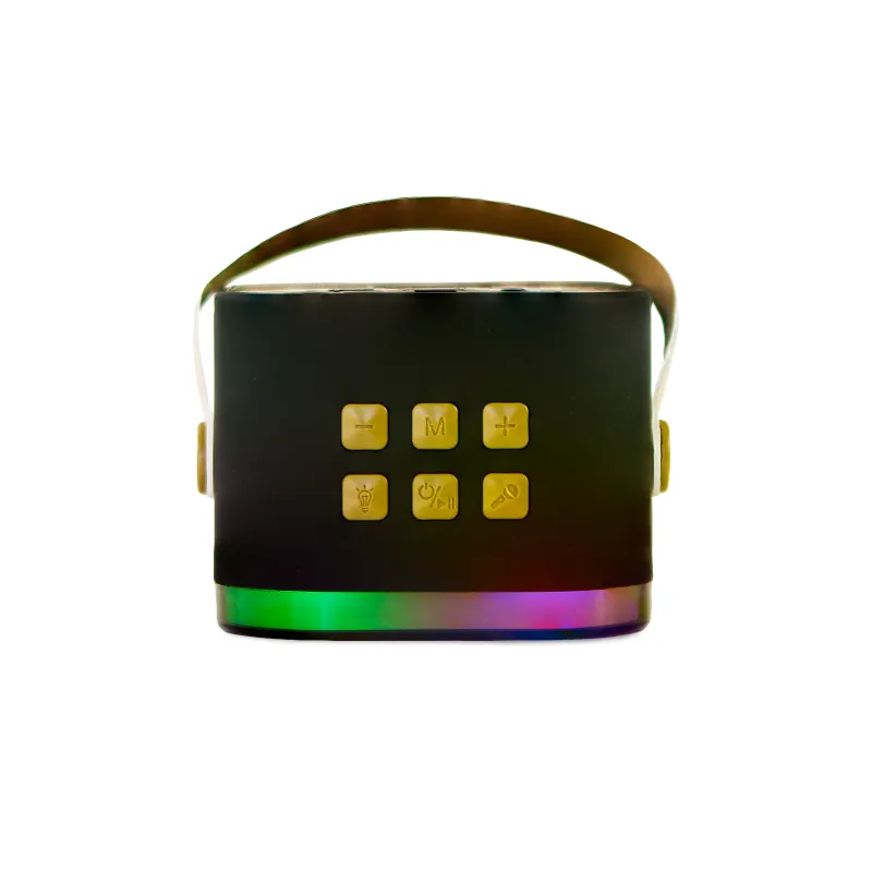 KARAOKE INALÁMBRICO KPOP DEMON HUNTERS HUNTRIX NEGRO CON ALTAVOZ LED Y 1 MICRÓFONO  BLUETOOTH 5.3  6 MODOS DE LUZ  CAMBIADOR VOZ
