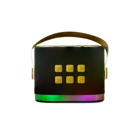 KARAOKE INALÁMBRICO KPOP DEMON HUNTERS HUNTRIX NEGRO CON ALTAVOZ LED Y 1 MICRÓFONO  BLUETOOTH 5.3  6 MODOS DE LUZ  CAMBIADOR VOZ
