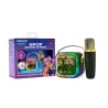 KARAOKE INALÁMBRICO KPOP DEMON HUNTERS HUNTRIX NEGRO CON ALTAVOZ LED Y 1 MICRÓFONO  BLUETOOTH 5.3  6 MODOS DE LUZ  CAMBIADOR VOZ