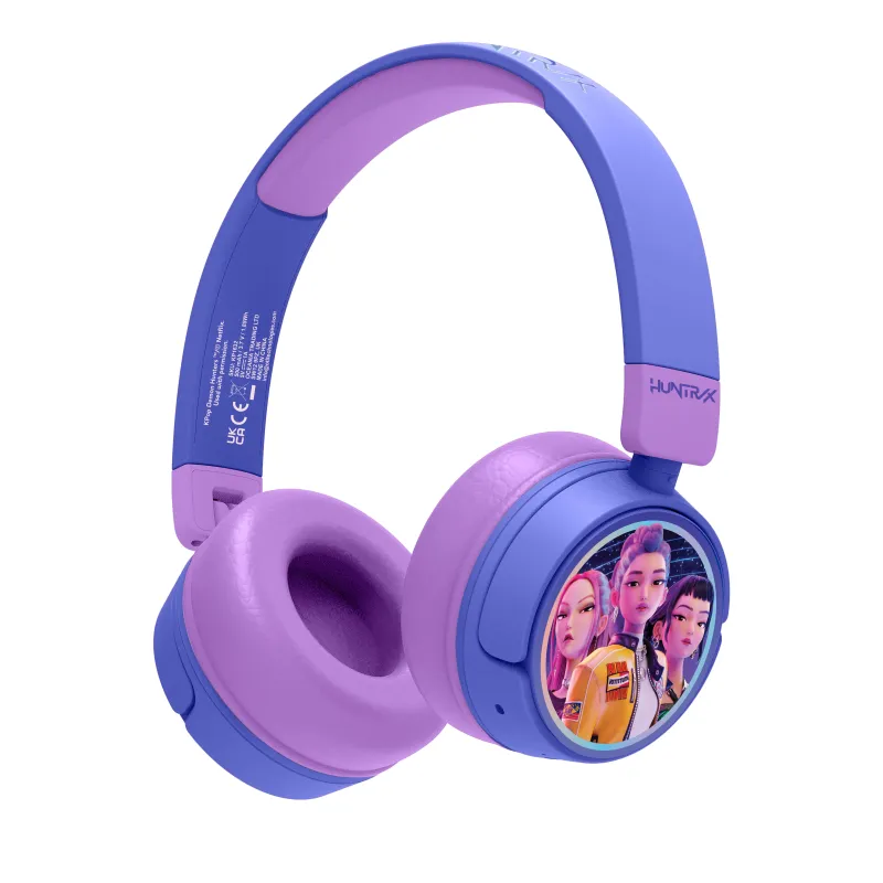 AURICULARES INFANTILES INALÁMBRICOS KPOP DEMON HUNTERS HUNTRIX FINALE PLEGABLES Y CON CONTROL PARENTAL DE VOLUMEN