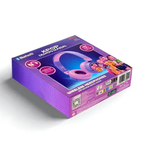 AURICULARES INFANTILES INALÁMBRICOS KPOP DEMON HUNTERS HUNTRIX FINALE PLEGABLES Y CON CONTROL PARENTAL DE VOLUMEN