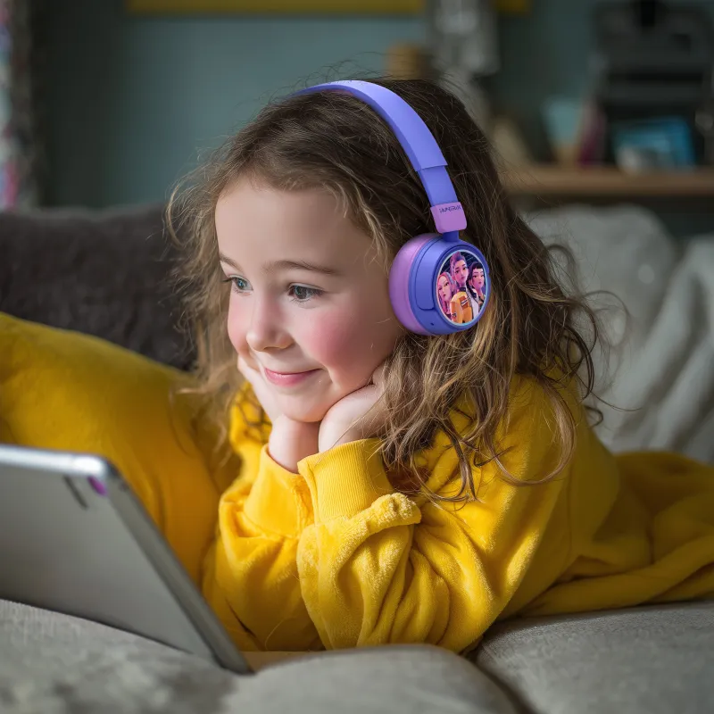 AURICULARES INFANTILES INALÁMBRICOS KPOP DEMON HUNTERS HUNTRIX FINALE PLEGABLES Y CON CONTROL PARENTAL DE VOLUMEN